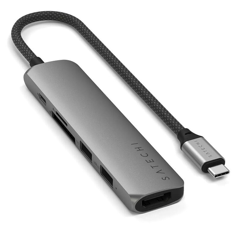 Satechi ST-P6SM interface hub USB Type-C 10000 Mbit/s Grå