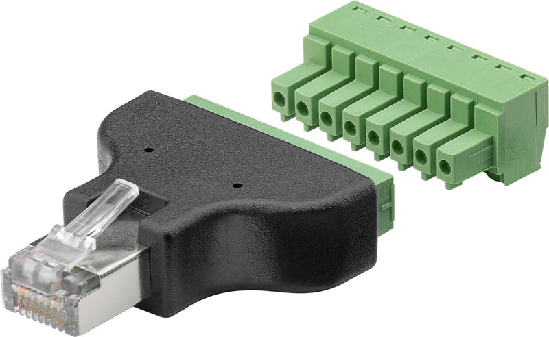 Goobay 76736 kabel kønsskifter Terminal Block 8-pin RJ-45 (8P8C) Sort