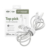 PanzerGlass empower™ by ® Racing 60W USB-C to Lightning Kabel | USB 2.0 | 1.2M | Silver White