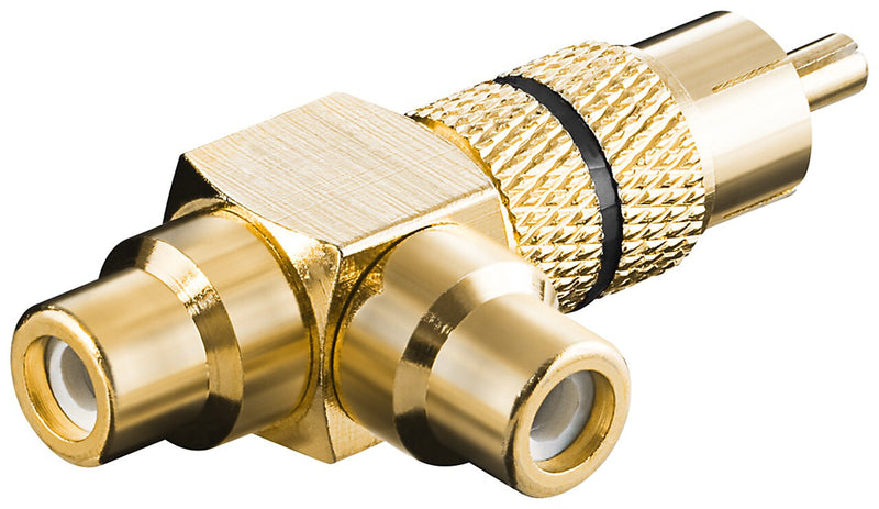 Goobay 11387 kabel kønsskifter RCA 2 x RCA Sort, Guld