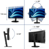 Philips 24B2U3601 computerskærm 60,5 cm (23.8") 2560 x 1440 pixel Quad HD LCD Sort