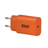 CLUB3D CAC-3023 oplader til mobil enhed Smartphone, Universel Orange Vekselstrøm Hurtig opladning Indendørs
