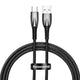 Baseus Glimmer USB-kabel USB 2.0 1 m USB A USB C 480 Gbit/sek. Sort
