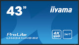 iiyama LH4341UHS-B2 skilte display 108 cm (42.5") LCD 500 cd/m² 4K Ultra HD Indbygget processer Android 8.0 24/7