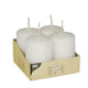 Papstar 10483 vokslys Cylinder Hvid 4 stk