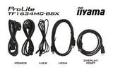 iiyama ProLite TF1634MC-B8X computerskærm 39,6 cm (15.6") 1920 x 1080 pixel Fuld HD LED Berøringsskærm Multibruger Sort