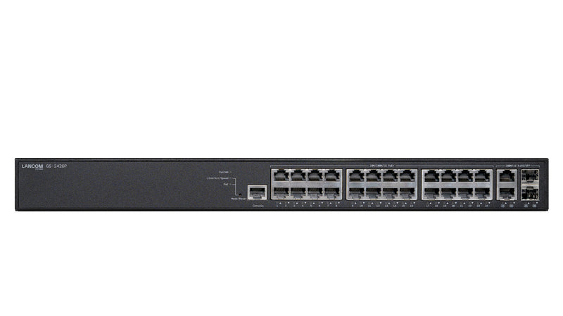 GS-2426P Administreret L2 Gigabit Ethernet (10/100/1000) Strøm over Ethernet (PoE) 1U Sort