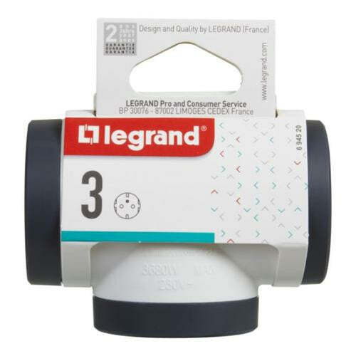 Legrand 694520 strømstik adapter Type F Sort, Hvid