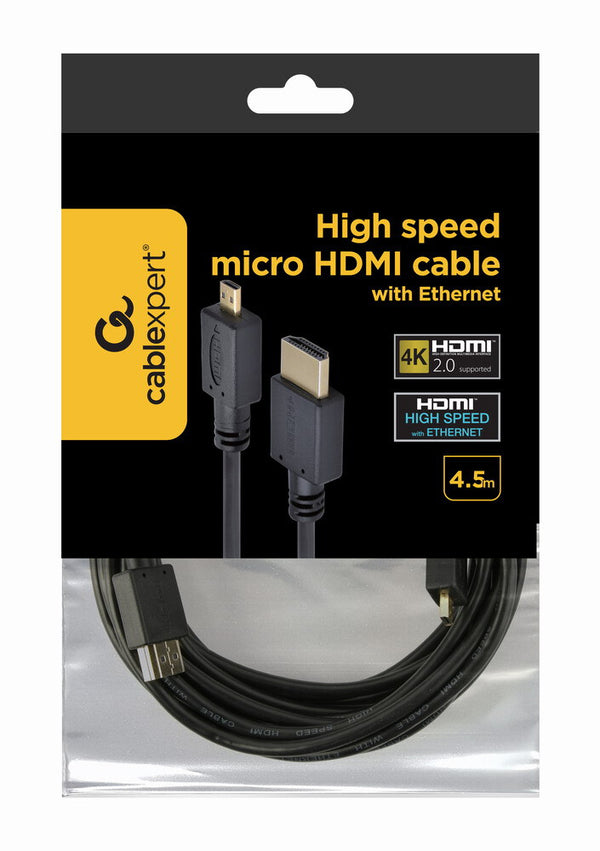 Gembird 4.5m HDMI-M/micro HDMI-M HDMI-kabel 4,5 m HDMI Type A (Standard) HDMI Type D (Micro) Sort