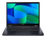 Acer TravelMate TMP414RN-54-TCO-75K1 Intel Core Ultra 7 155U Hybrid (2-i-1) 35,6 cm (14") Berøringsskærm WUXGA 16 GB DDR5-SDRAM 512 GB SSD Wi-Fi 6E (802.11ax) Windows 11 Pro Blå