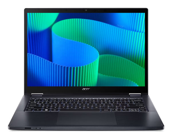 Acer TravelMate TMP414RN-54-TCO-75K1 Intel Core Ultra 7 155U Hybrid (2-i-1) 35,6 cm (14") Berøringsskærm WUXGA 16 GB DDR5-SDRAM 512 GB SSD Wi-Fi 6E (802.11ax) Windows 11 Pro Blå