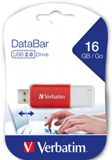 Verbatim DataBar USB-nøgle 16 GB USB Type-A 2.0 Rød