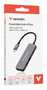 Verbatim 32155 interface hub USB 3.2 Gen 1 (3.1 Gen 1) Type-C 5000 Mbit/s Grå