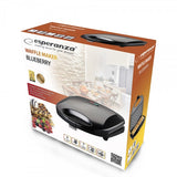 Esperanza EKT008 vaffeljern 2 vaffel/vafler 1000 W Sort
