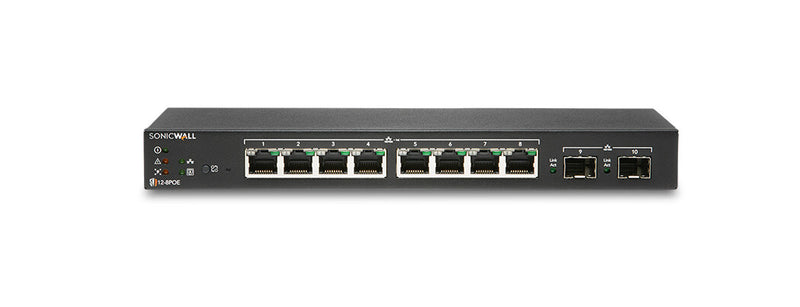 SonicWall SWS12-8 Administreret L2 Gigabit Ethernet (10/100/1000) Sort
