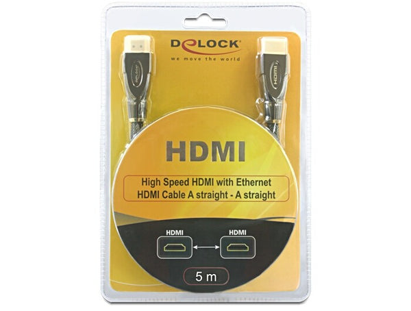 DeLOCK 5m HDMI AM/AM HDMI-kabel HDMI Type A (Standard) Sort