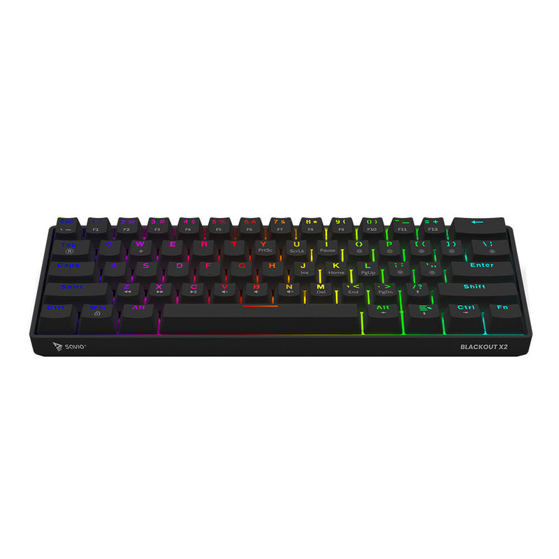 Savio BLACKOUT X2 BLUE tastatur Spil USB QWERTY US International Sort