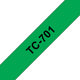 Brother TC-701 etiketbånd Sort på grøn
