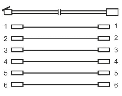 Goobay TEL 6P6C/RJ12, 10m Sort
