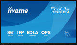 iiyama TE8613A-B2AG skilte display Kiosk design 2,17 m (85.6") Wi-Fi 500 cd/m² 4K Ultra HD Sort Berøringsskærm Indbygget processer Android 24/7