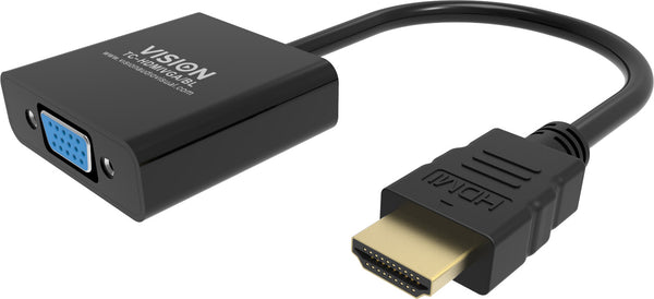 Vision TC-HDMIVGA/BL videokabel adapter 0,23 m HDMI Type A (Standard) VGA (D-Sub) Sort