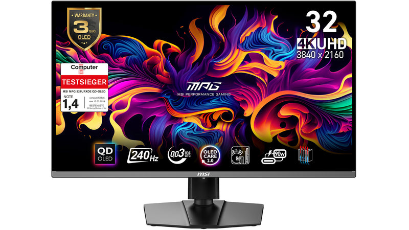 MSI MPG 321URXDE QD-OLED computerskærm 80 cm (31.5") 3840 x 2160 pixel 4K Ultra HD Sort
