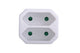 Prokord D-KF-ZB-01/2 strømstik adapter Type F Type C (eurostik) Hvid