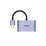 UNITEK V1304A videokabel adapter 0,15 m USB Type-A HDMI + VGA (D-Sub) Grå