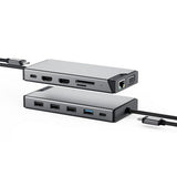 ALOGIC DUCDDV3V2 dockingstation Ledningsført USB 3.2 Gen 1 (3.1 Gen 1) Type-A + Type-C Grå