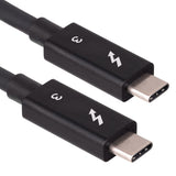 Akyga AK-USB-33 USB-kabel Thunderbolt 3 0,5 m USB C 40 Gbit/sek. 100 W Sort