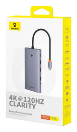 Baseus PortalJoy USB Type-C 10000 Mbit/s Grå
