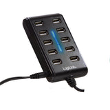 LogiLink UA0125 interface hub USB 2.0 480 Mbit/s Sort