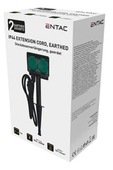 Entac ESE1.5G2-5-IP44S stikdåse 5 m 2 AC stikkontakt(er) Udendørs Sort, Grøn