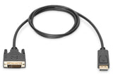 Digitus AK-340301-020-S videokabel adapter 2 m DisplayPort DVI-D Sort