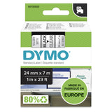 DYMO Ægte D1-etiketter | 24 mm x 7 m rulle | Sort tekst på klar baggrund | Selvklæbende etiketter til LabelManager-etiketprintere