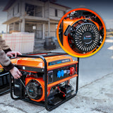 Extralink EX.30714 motor-generator 7000 W 25 L Benzin Sort, Orange