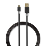 Nedis CCBW60500AT10 USB-kabel USB 2.0 1 m USB A Micro-USB B 0,48 Gbit/sek. Anthracit