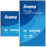 iiyama LH6581UHSG-1AG skilte display Digital fladpaneldisplay 163,8 cm (64.5") Wi-Fi 500 cd/m² 4K Ultra HD Hvid Indbygget processer Android 24/7