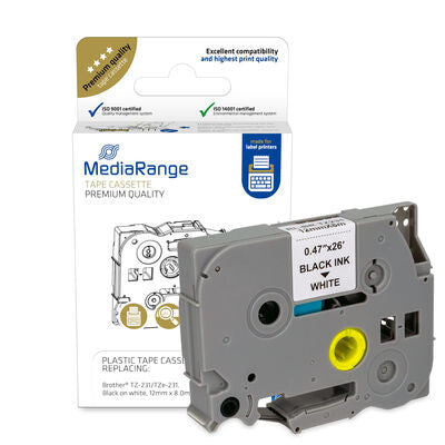 MediaRange MRBTZ231 print etiket Sort, Hvid