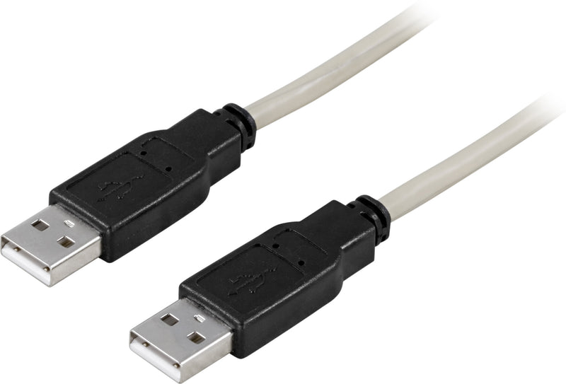 Deltaco USB 2.0 kabel Type A han - Type A han 1m