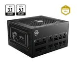 MSI MAG A750GL PCIE5 II enhed til strømforsyning 750 W 20+4 pin ATX ATX Sort