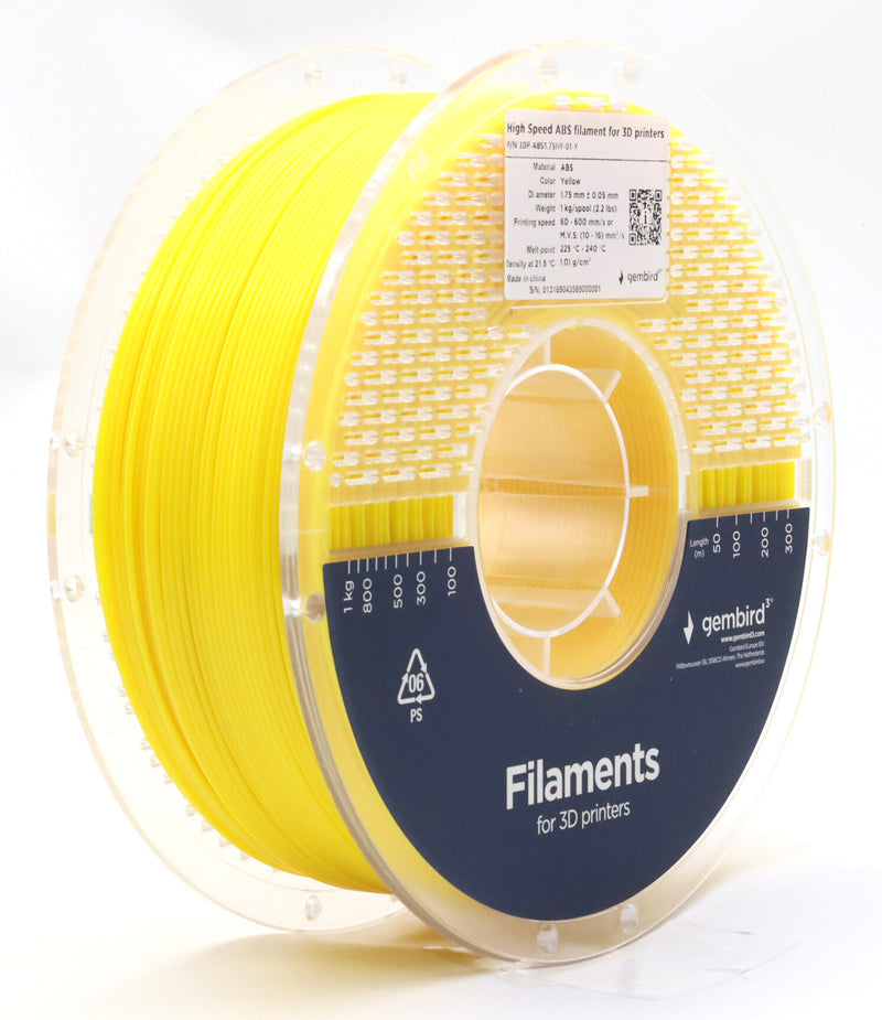 Gembird 3DP-ABS1.75HY-01-Y 3D print materiale ABS Gul 1 kg