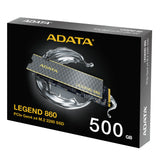 ADATA LEGEND 860 SLEG-860-500GCS intern solid state drev 500 GB M.2 PCI Express 4.0 NVMe 3D NAND