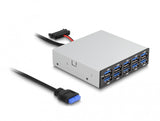 DeLOCK 64208 interface hub USB pin header (19 pin) 5000 Mbit/s Sort, Grå