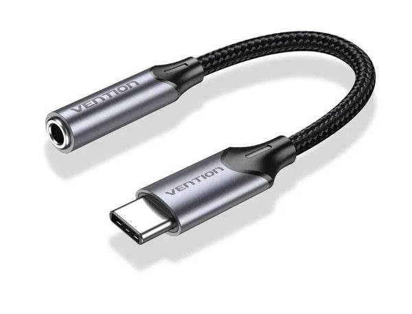 Vention BGMHF lydkabel 1 m 3.5mm USB Type-C Sort, Grå