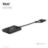 CLUB3D CSV-1478 video-splitter USB Type-C 2x DisplayPort