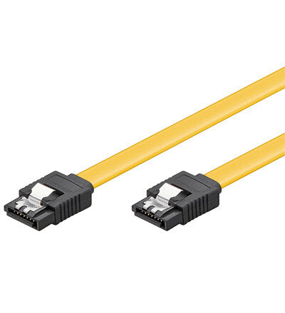 Goobay CAK SATA 600-020 CLIP 0.2m SATA-kabel 0,2 m SATA 7-pin Sort, Gul