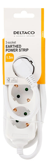 Deltaco Outlet 3xCEE 7/3 1xCEE 7/7 1.5m white
