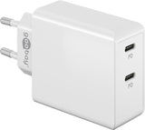 Goobay 61758 oplader til mobil enhed Digitalt kamera, Hovedtelefoner, Mobiltelefon, SmartWatch, Tablet Hvid Vekselstrøm Hurtig opladning Indendørs