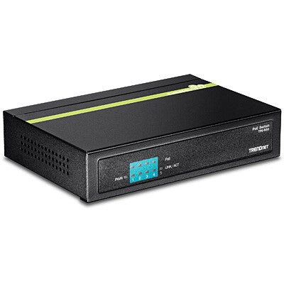 Trendnet TPE-S50 netværksswitch Ikke administreret L2 Fast Ethernet (10/100) Strøm over Ethernet (PoE) Sort